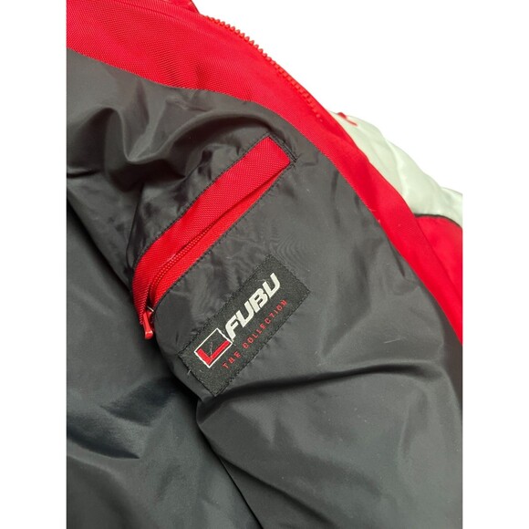 VTG 90s Y2K FUBU Down Racing Puffer Jacket Streetwear XL Red/Gray THE COLLECTION - Picture 11 of 16
